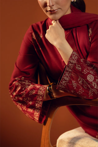3 Piece Lawn Karandi Embroidered Suit (CP0567)