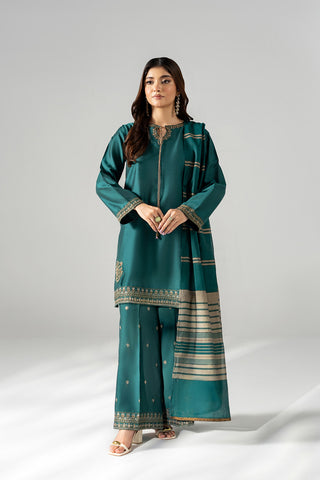 3 Piece Cotton Silk Embroidered Suit (FS0205)