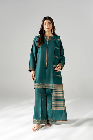 3 Piece Cotton Silk Embroidered Suit (FS0205)
