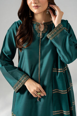 3 Piece Cotton Silk Embroidered Suit (FS0205)