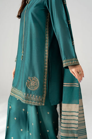 3 Piece Cotton Silk Embroidered Suit (FS0205)