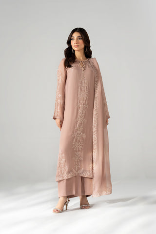 3 Piece Chiffon Embroidered Suit (FL0220)