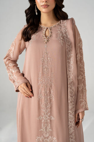 3 Piece Chiffon Embroidered Suit (FL0220)