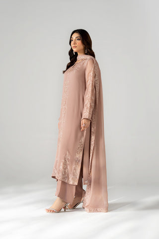 3 Piece Chiffon Embroidered Suit (FL0220)