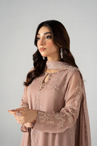 3 Piece Chiffon Embroidered Suit (FL0220)