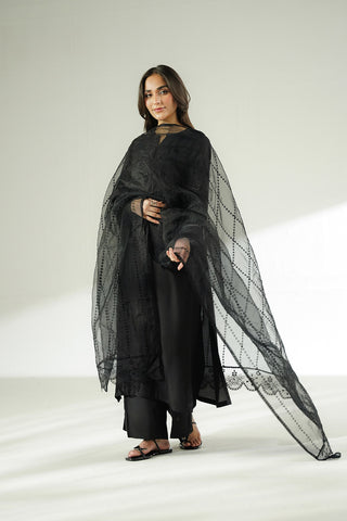 1 Piece Synthetic Organza Embroidered Dupatta (CD0017)