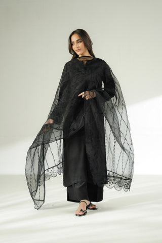 1 Piece Synthetic Organza Embroidered Dupatta (CD0017)
