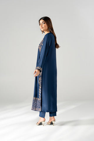 2 Piece Raw Silk Embroidered Suit (FL0218)