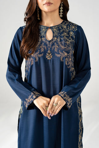 2 Piece Raw Silk Embroidered Suit (FL0218)