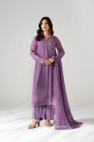 3 Piece Chiffon Embroidered Suit (FL0222)