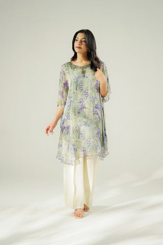 1 Piece Chiffon Printed Kaftan (FS0161)