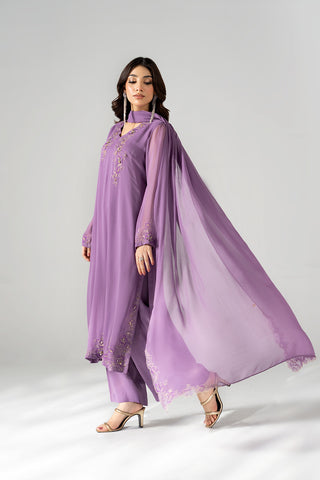 3 Piece Chiffon Embroidered Suit (FL0222)