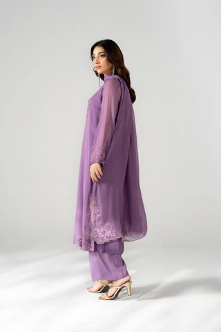 3 Piece Chiffon Embroidered Suit (FL0222)