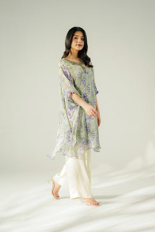 1 Piece Chiffon Printed Kaftan (FS0161)