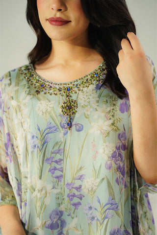 1 Piece Chiffon Printed Kaftan (FS0161)