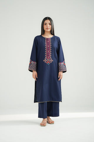 2 Piece Self Cotton Jacquard Embroidered Suit (CS0491)