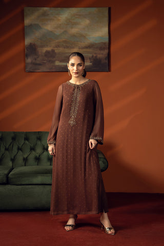 1 Piece Chiffon Embroidered Tunic (FL0219)