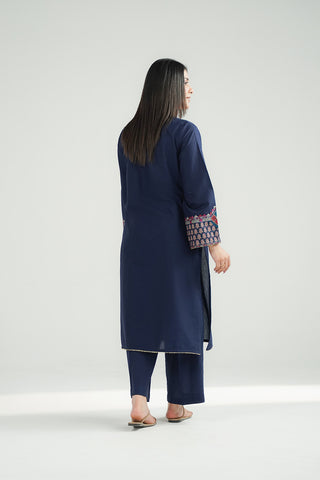 2 Piece Self Cotton Jacquard Embroidered Suit (CS0491)