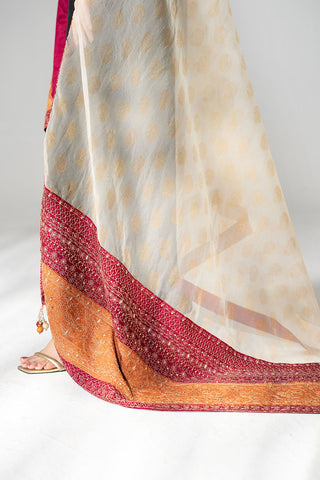 1 Piece Printed Organza Embroidered Dupatta (FD0132)