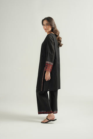 2 Piece Cotton Stripe Embroidered Suit (CP0478)