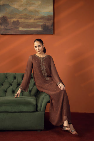 1 Piece Chiffon Embroidered Tunic (FL0219)
