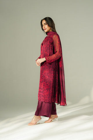 3 Piece Chiffon Printed Suit (FS0194)