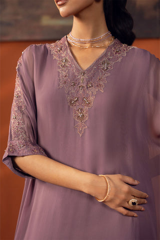 2 Piece Chiffon Embroidered Suit (FL0228)