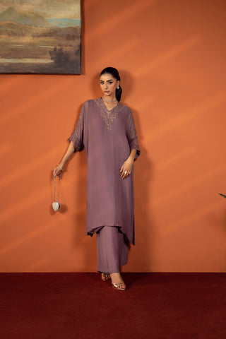 2 Piece Chiffon Embroidered Suit (FL0228)