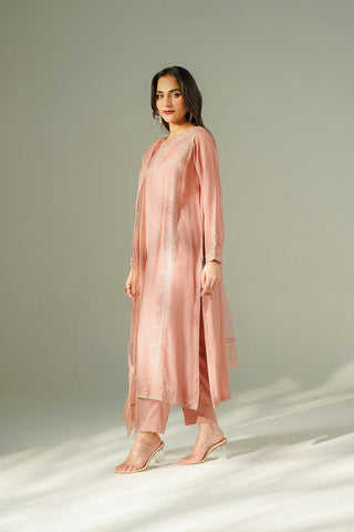 3 Piece Raw Silk Embroidered Suit (FS0187)