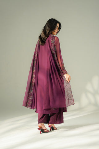 3 Piece Chiffon Embroidered Suit (FL0216)