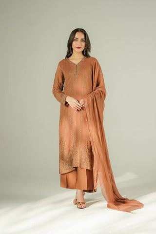 3 Piece Chiffon Embroidered (FL0206)