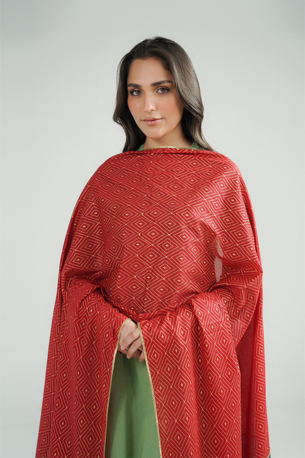 1 Piece Printed Lawn Solid Stole (CO0026)