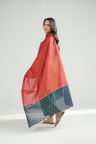 1 Piece Printed Lawn Solid Stole (CO0026)
