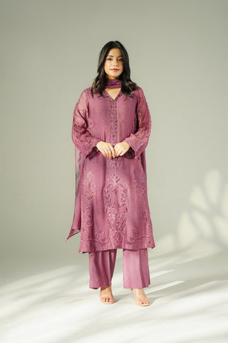 3 Piece Khadi Net Embroidered (FL0210)