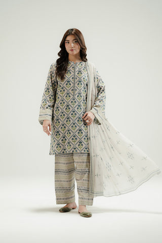 3 Piece Printed Lawn Karandi Printed Suit (CP0566)
