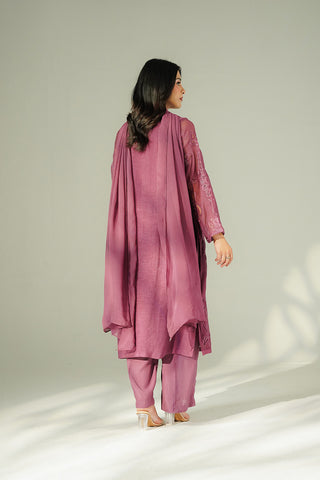 3 Piece Khadi Net Embroidered (FL0210)