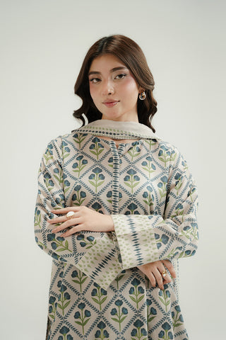 3 Piece Printed Lawn Karandi Printed Suit (CP0566)