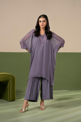 2 Piece Chiffon Embroidered Suit (FS0208)