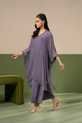 2 Piece Chiffon Embroidered Suit (FS0208)