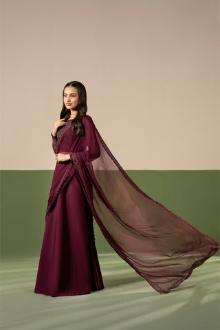2 Piece Chiffon Embroidered Suit (FW0033)