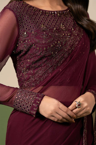 2 Piece Chiffon Embroidered Suit (FW0033)