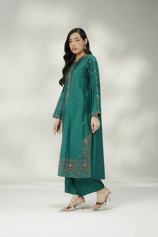 2 Piece Cotton Silk Embroidered Suit (FL0237)