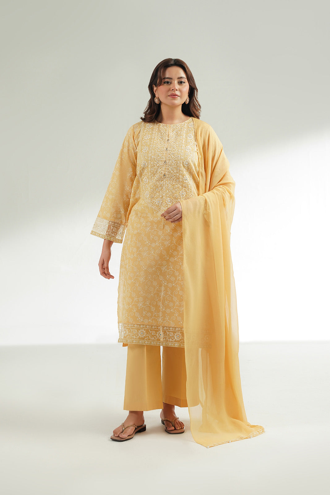 3 Piece Printed Lawn Embroidered Suit (CS0573)