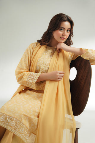 3 Piece Printed Lawn Embroidered Suit (CS0573)