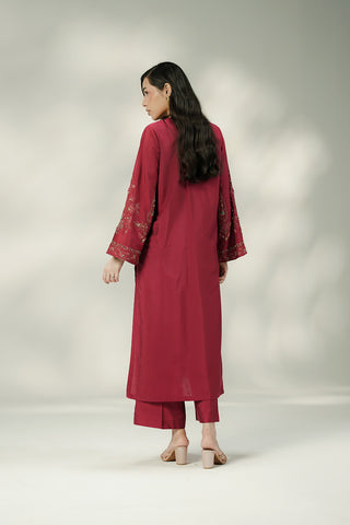 2 Piece Cotton Silk Embroidered Suit (FL0244)