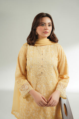 3 Piece Printed Lawn Embroidered Suit (CS0573)