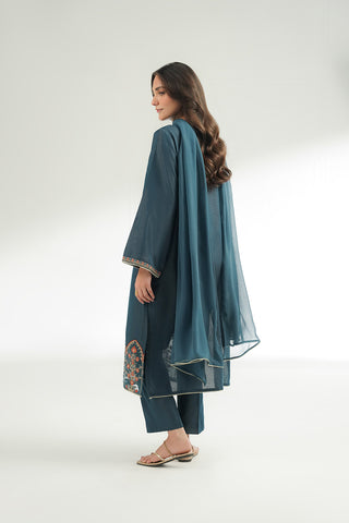 3 Piece Masoori Stripe Lawn Embroidered Suit (CS0556)