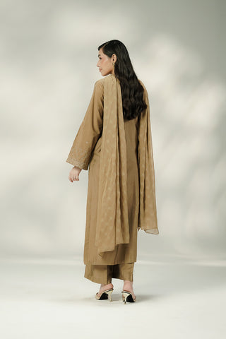 3 Piece Cotton Silk Embroidered Suit (FL0238)