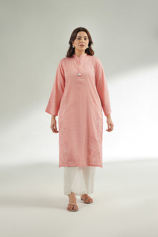 2 Piece Cotton Stripe Embroidered Suit (CS0509)
