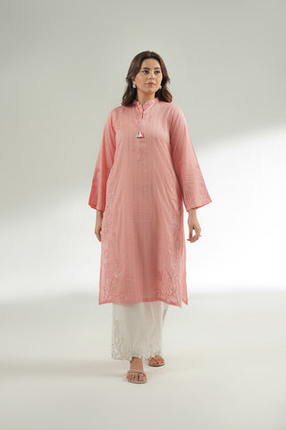 2 Piece Cotton Stripe Embroidered Suit (CS0509)